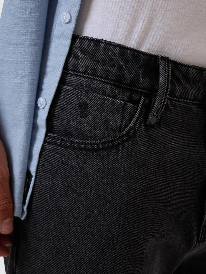 Chopped Denim Jean - Ash Black 26