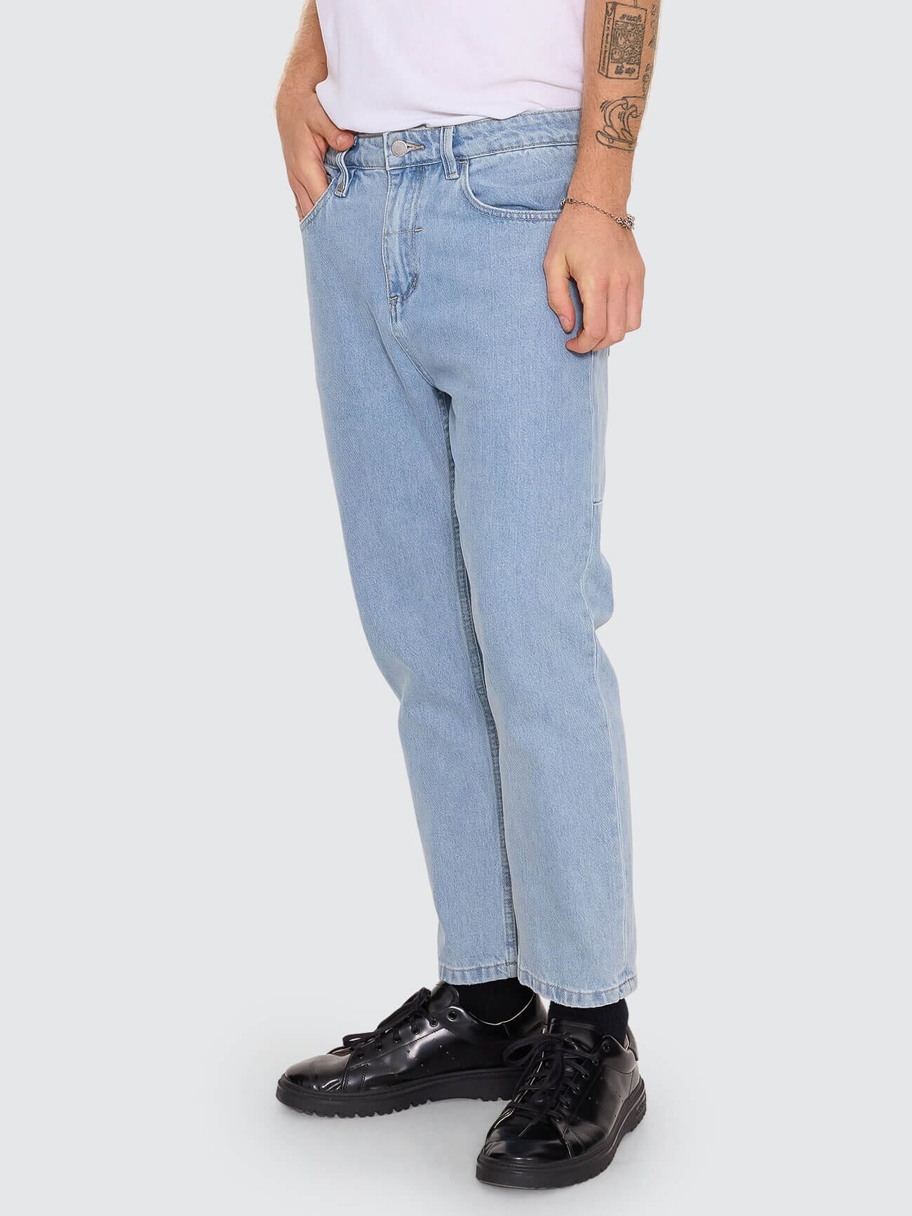 Chopped Straight Cropped Denim Jean - Ageless Blue 28