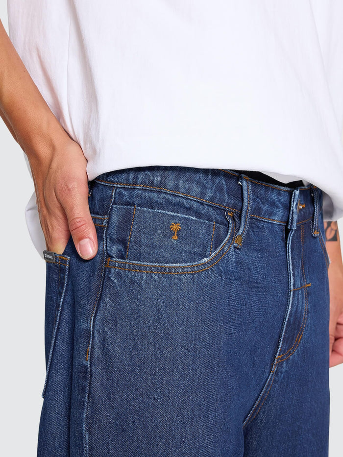 Chopped Slim Straight Cropped Denim Jean - Rinsed Ink