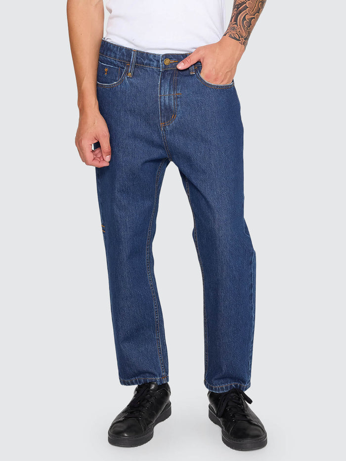 Chopped Slim Straight Cropped Denim Jean - Rinsed Ink