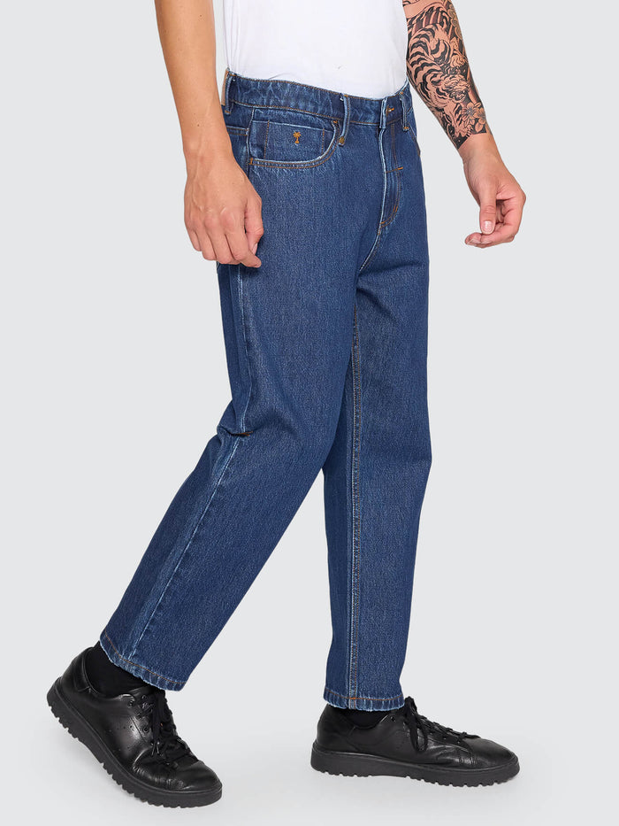 Chopped Slim Straight Cropped Denim Jean - Rinsed Ink
