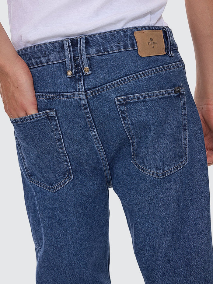 Chopped Straight Cropped Denim Jean - Vintage Rinse Blue 26