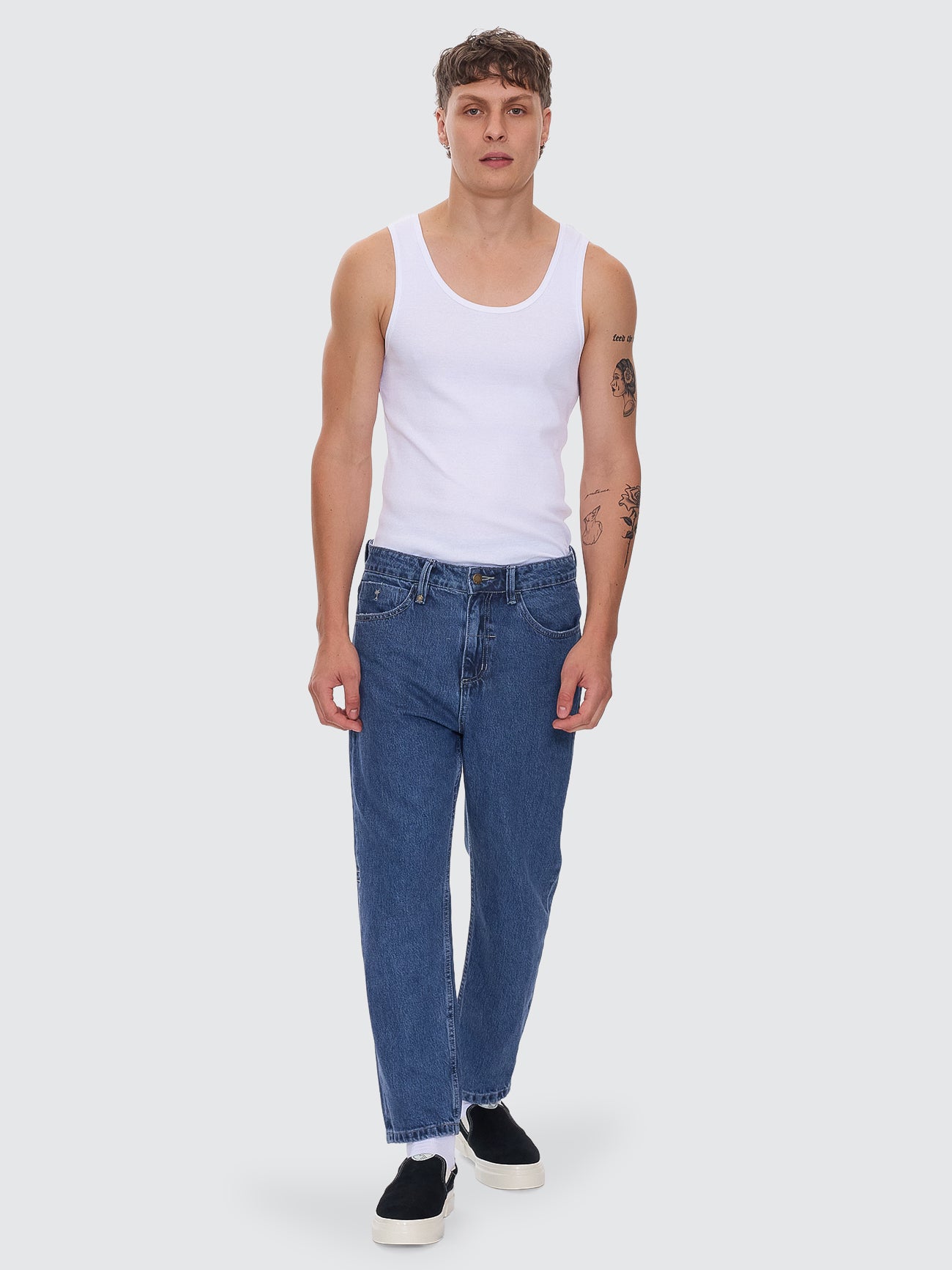 Chopped Denim Jean - Vintage Rinse Blue 26