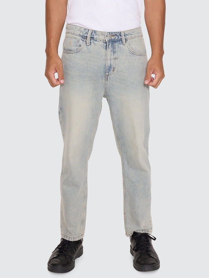 Chopped Straight Cropped Denim Jean - Light Granite Blue