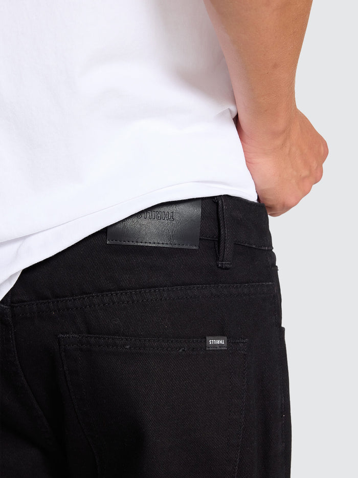 Chopped Slim Straight Cropped Denim Jean - Vinyl Black