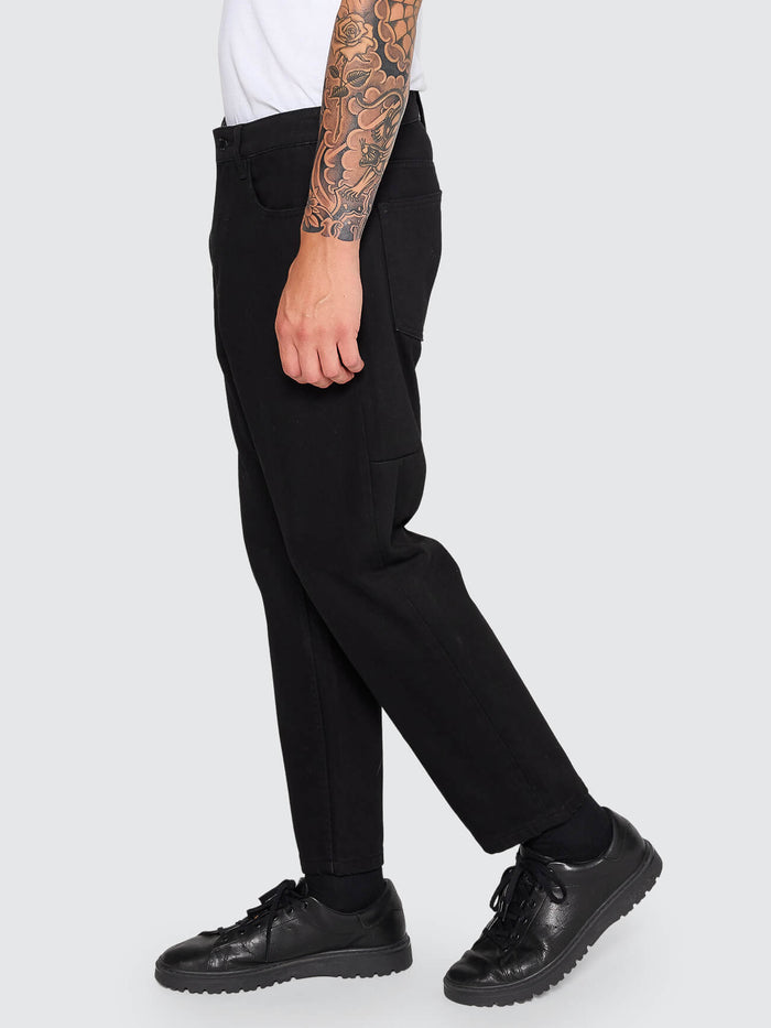 Chopped Slim Straight Cropped Denim Jean - Vinyl Black