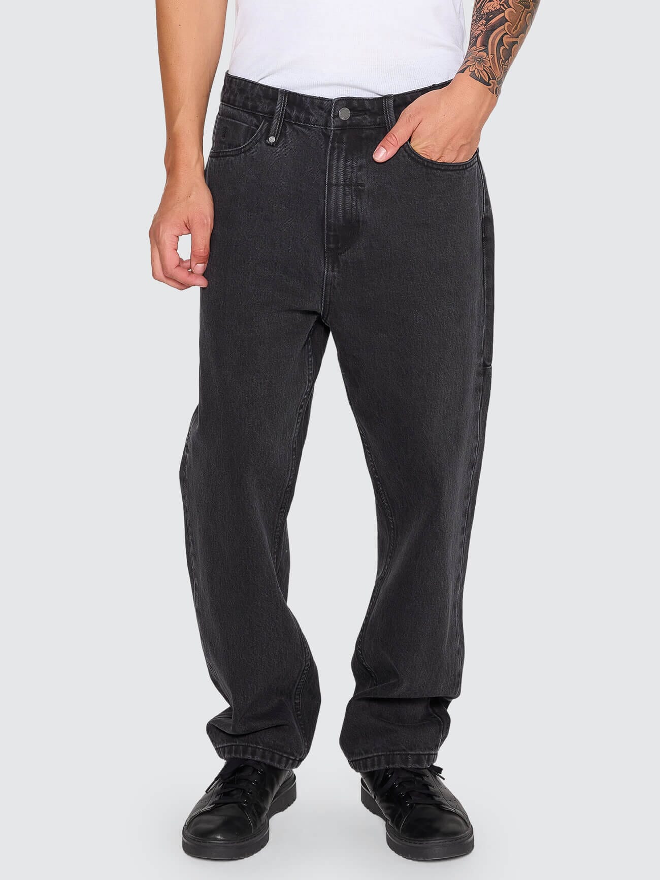 Slacker Relaxed Denim Jean - Aged Black 28