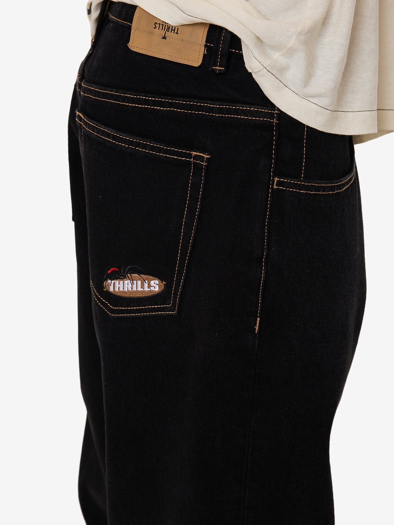 Big Slacker Baggy Embro Denim Jean - Black Rinse