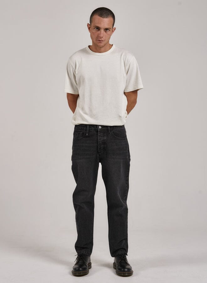 Unchopped Denim Jean - Smoke Black