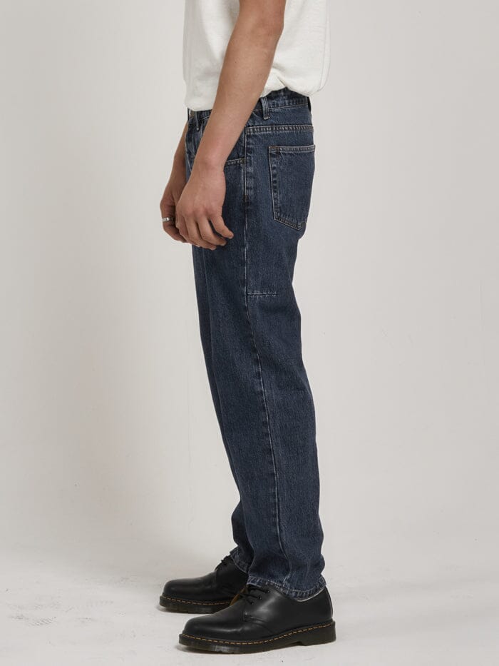 Straight Line Denim Jean - Worn In Blue