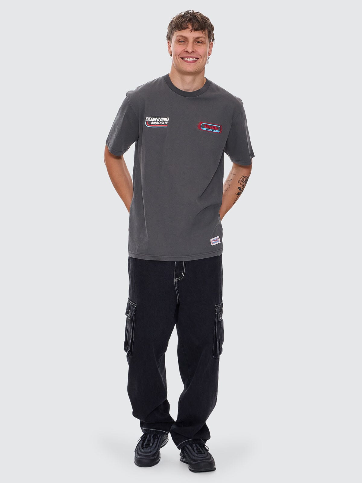 Big Slacker Baggy Denim Cargo Jean - Aged Black 26