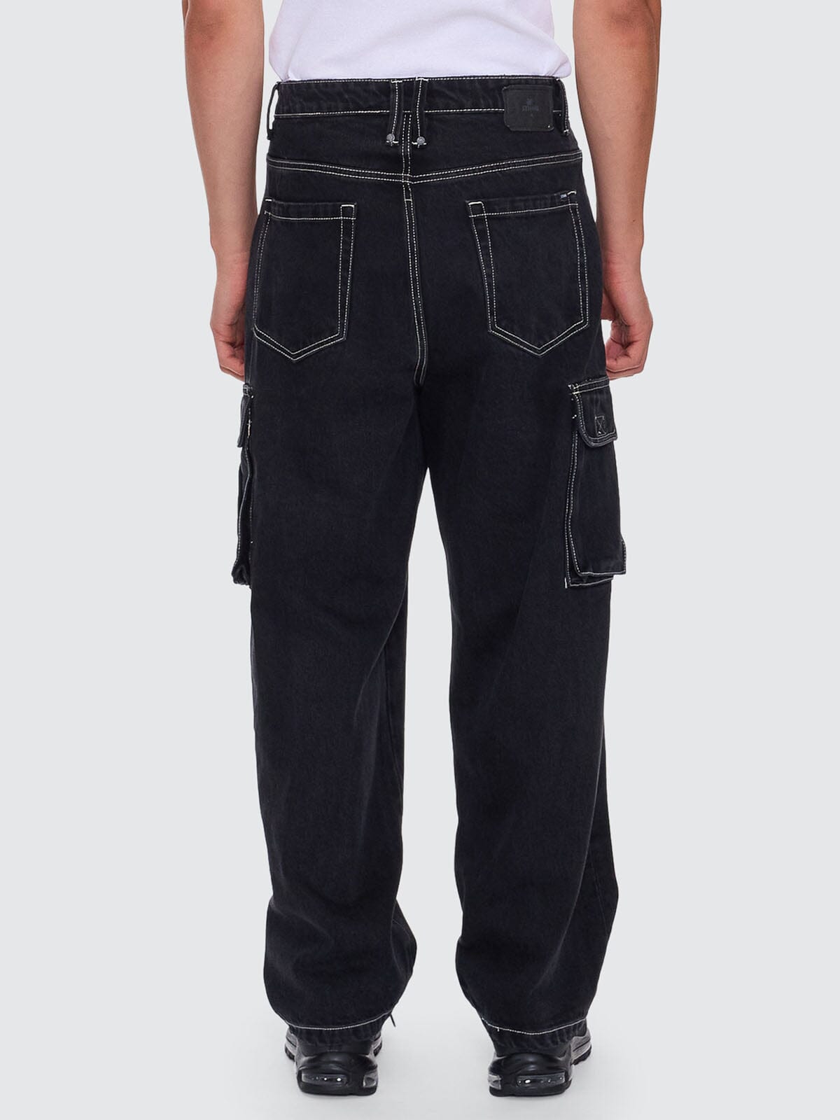 Big Slacker Baggy Denim Cargo Jean - Aged Black 26
