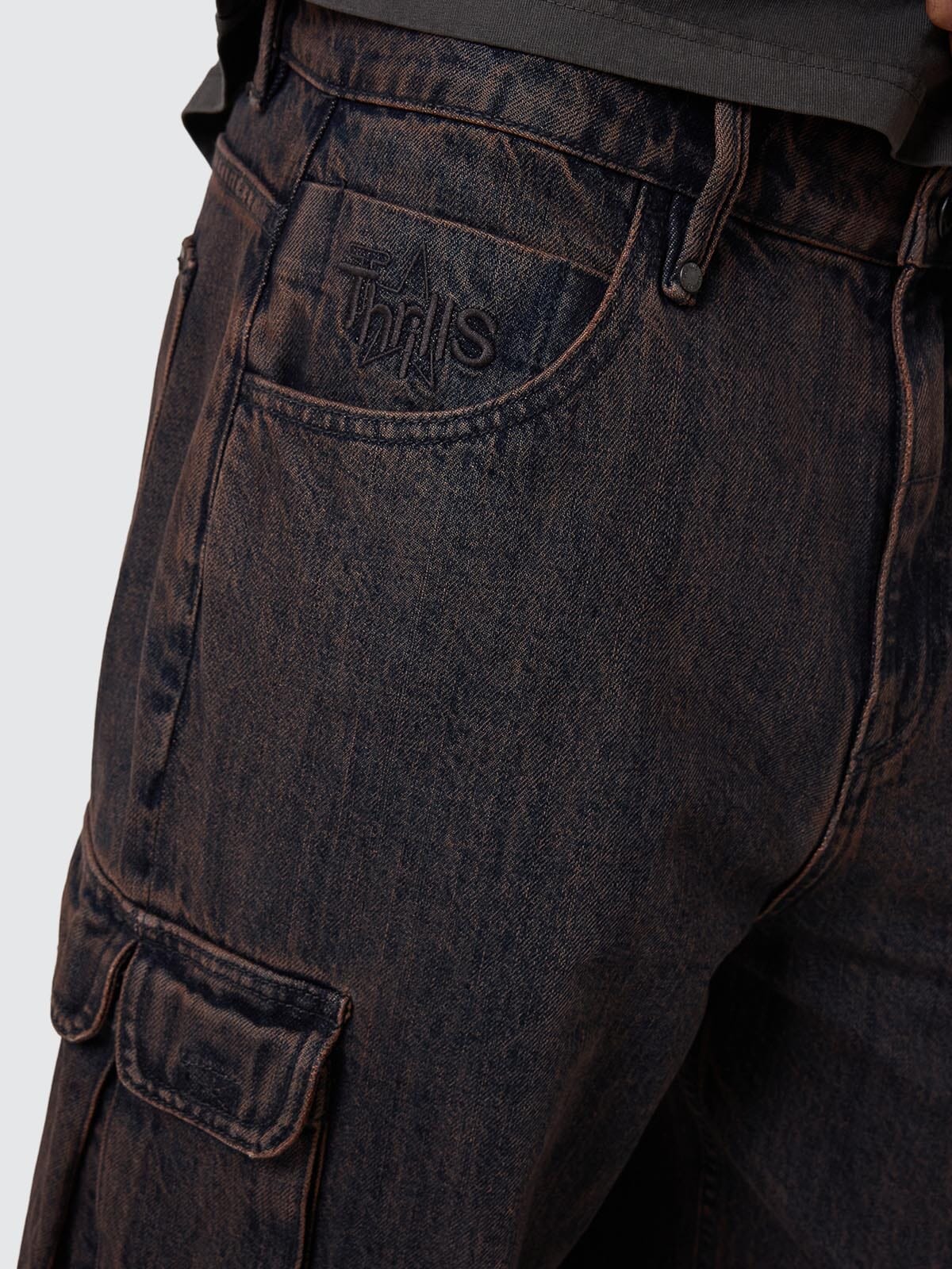 Big Slacker Denim Cargo Pant - Berry Black 26