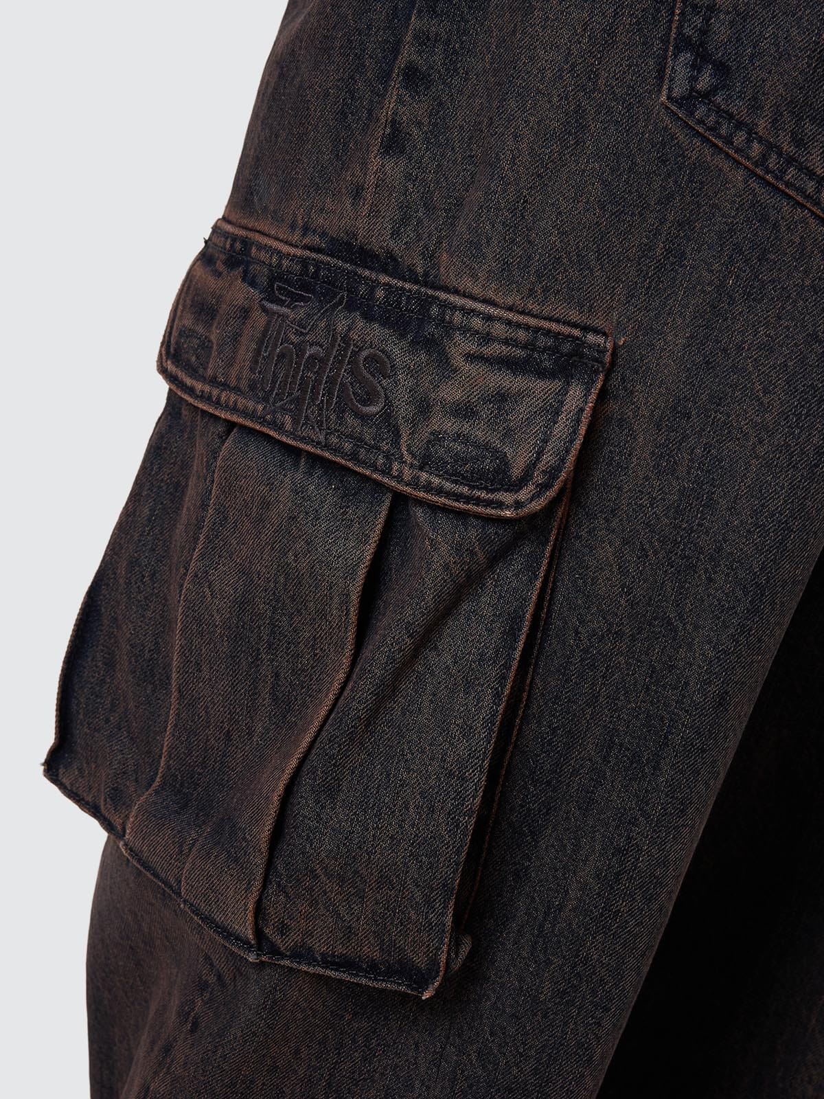Big Slacker Denim Cargo Pant - Berry Black 26
