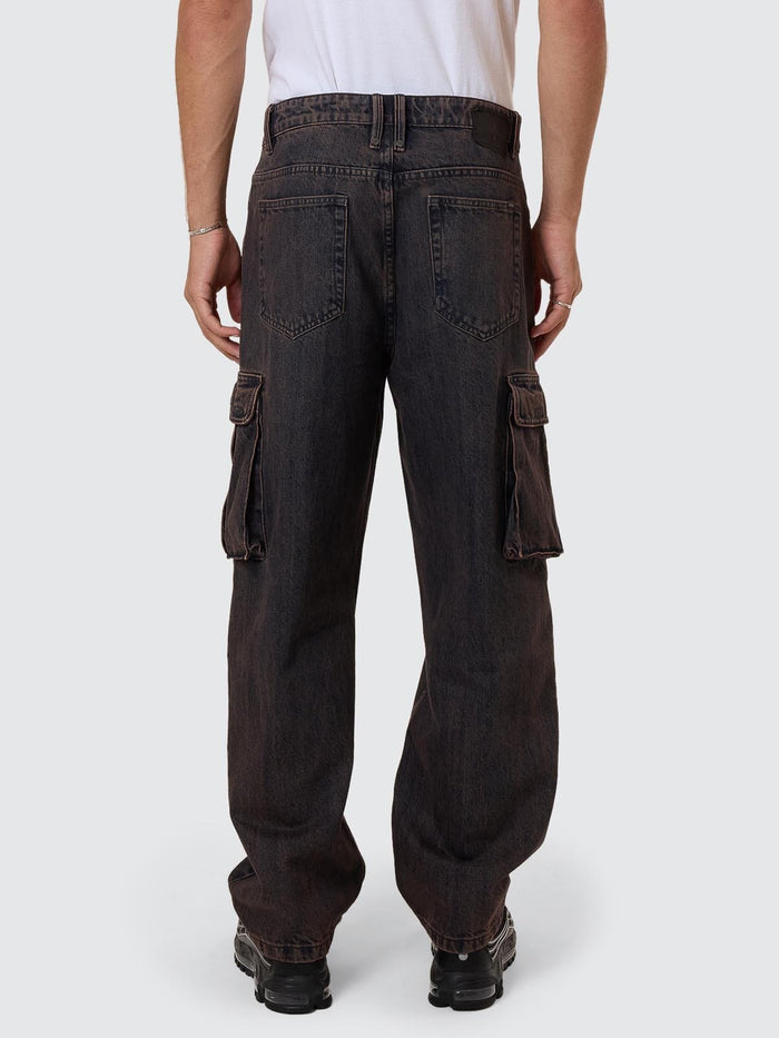 Big Slacker Denim Cargo Pant - Berry Black 26