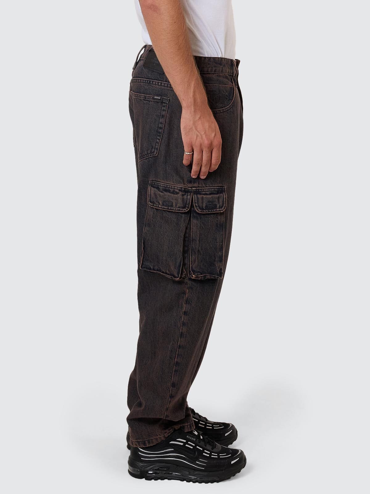 Big Slacker Denim Cargo Pant - Berry Black 26