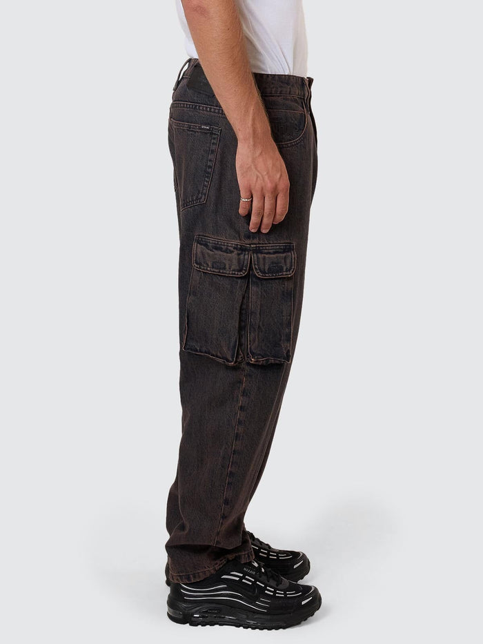Big Slacker Denim Cargo Pant - Berry Black 26