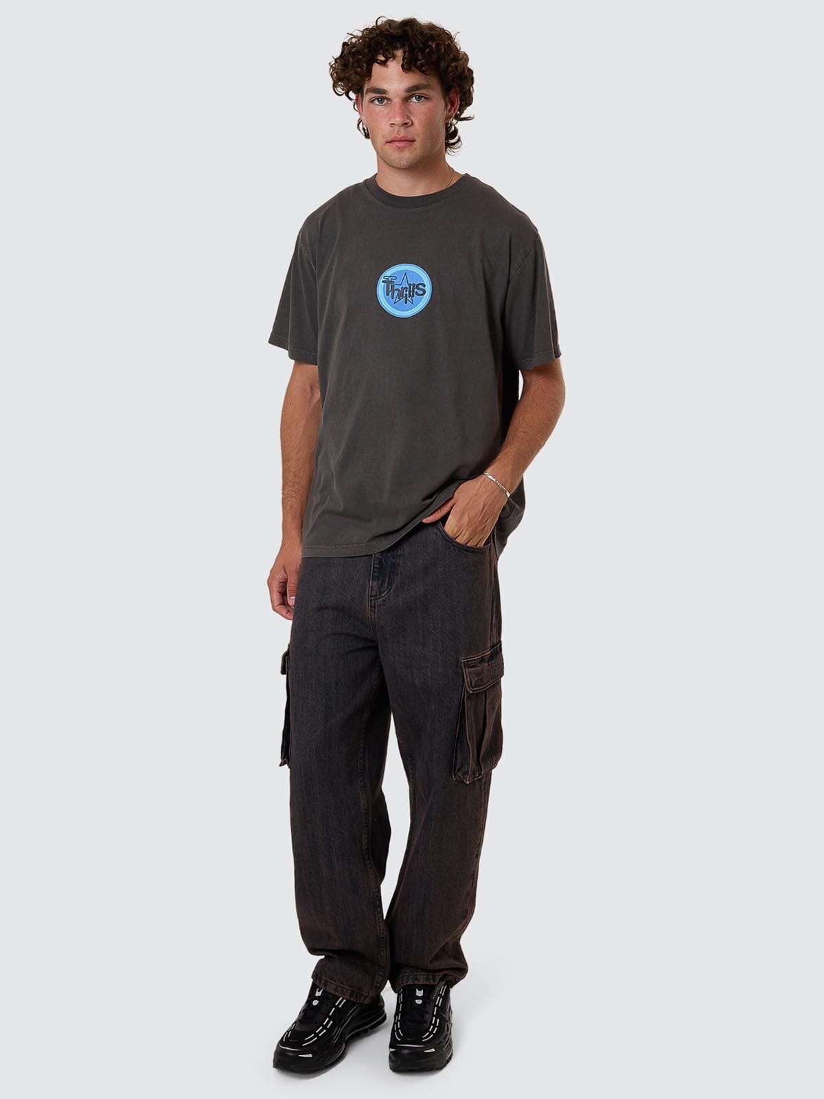 Big Slacker Denim Cargo Pant - Berry Black 26