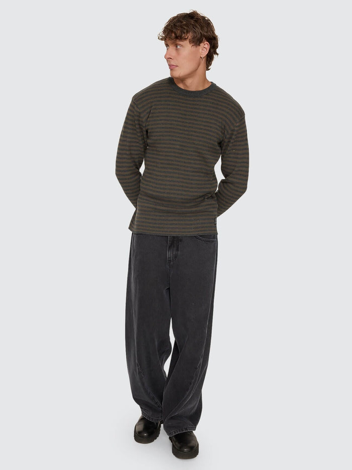 Barrel Leg Balloon Baggy Denim Jean - Dark Charcoal Black 26