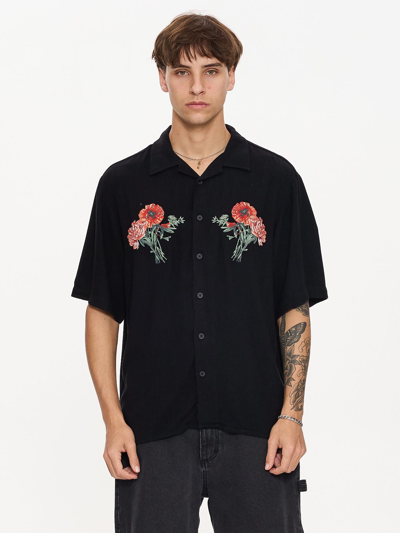 Still Life Bowling Shirt - Black