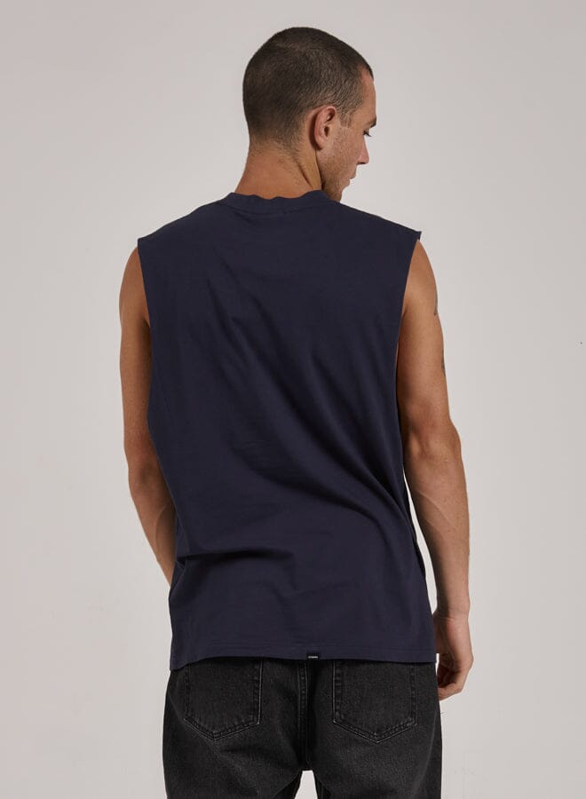 Minimal Thrills Merch Fit Muscle Tee - Station Navy