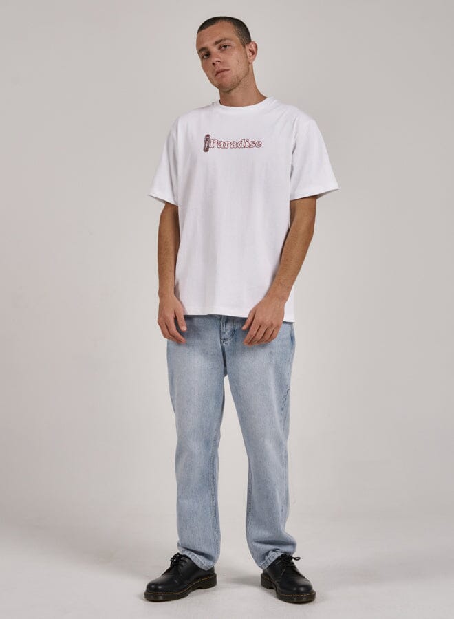 Riding In Paradise Merch Fit Tee - White