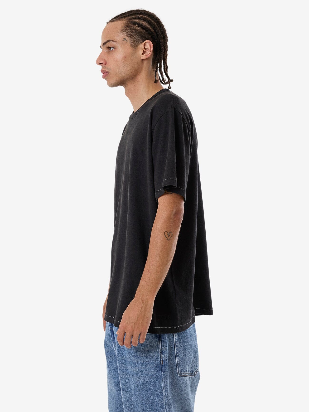 Hemp Thrills Embro Bind Merch Fit Tee - Black XS