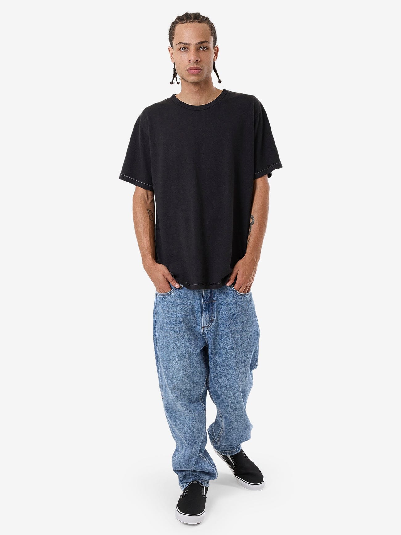 Hemp Thrills Embro Bind Merch Fit Tee - Black XS