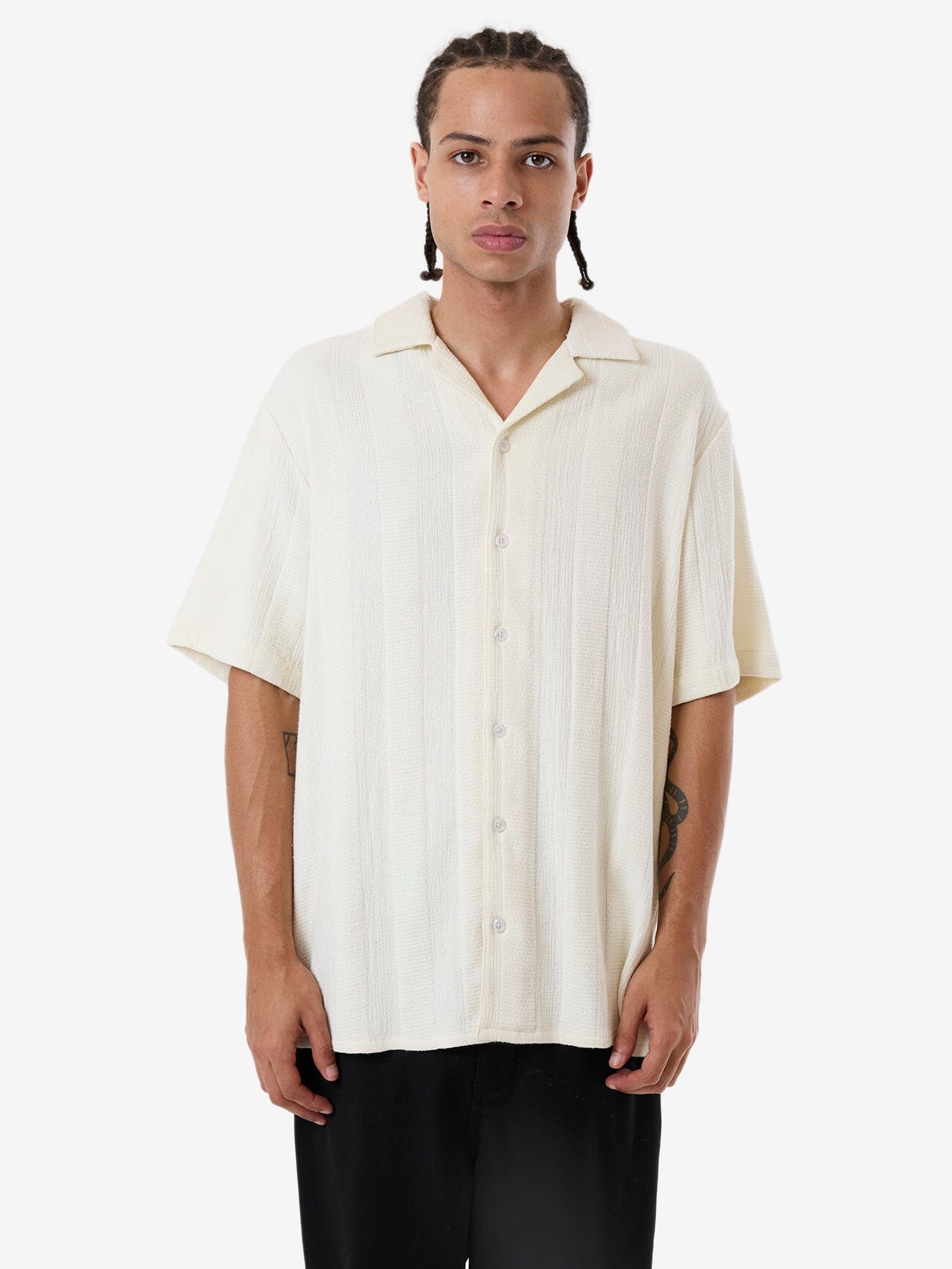 Evolution Bowling Shirt - Dirty White XS