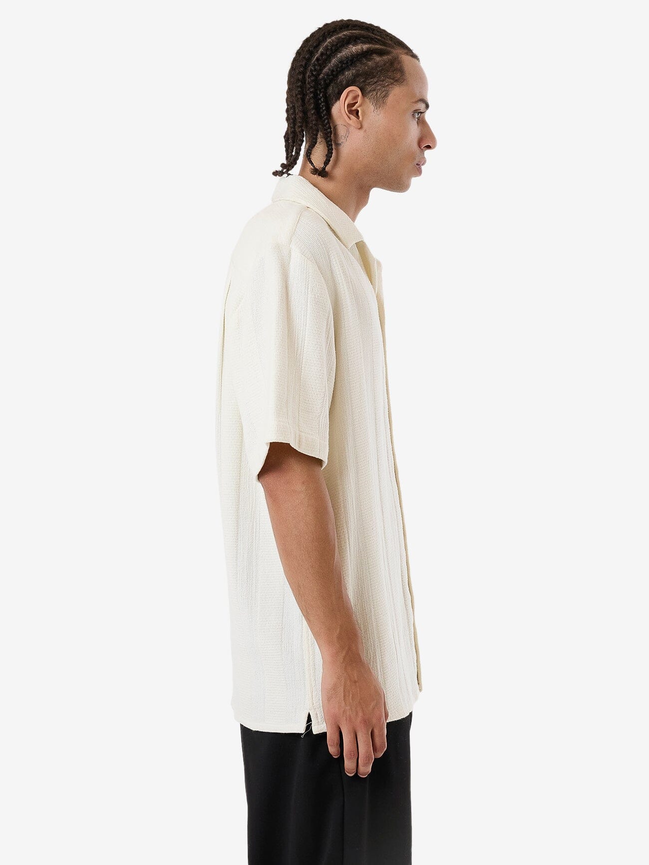 Evolution Bowling Shirt - Dirty White XS