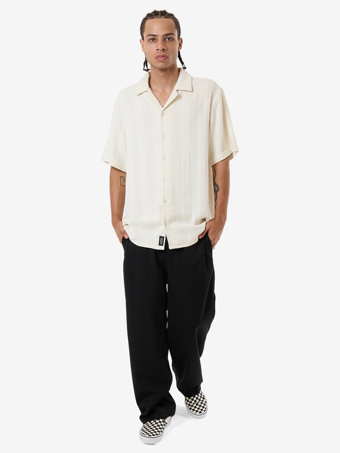 Evolution Bowling Shirt - Dirty White XS