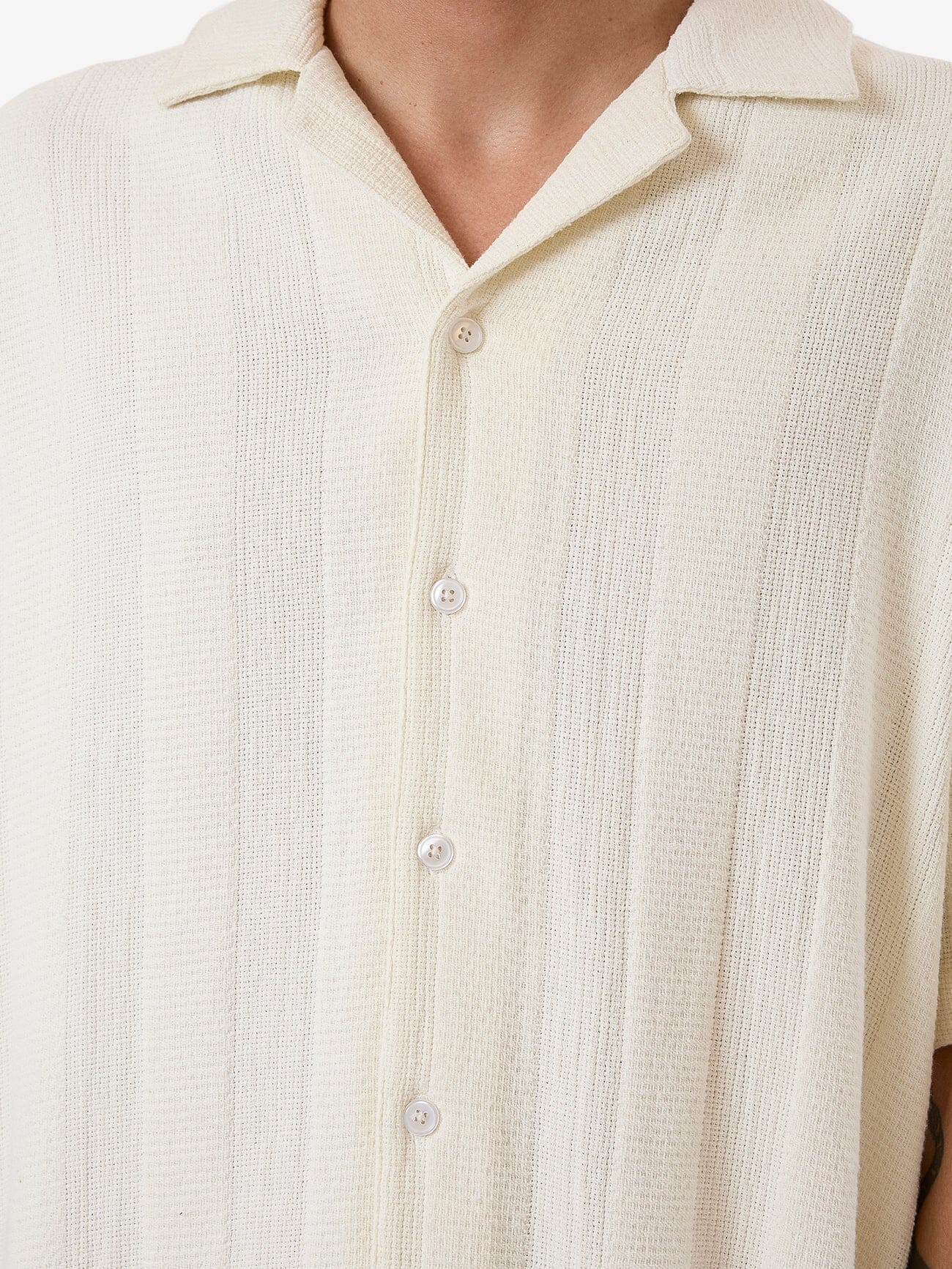 Evolution Bowling Shirt - Dirty White XS