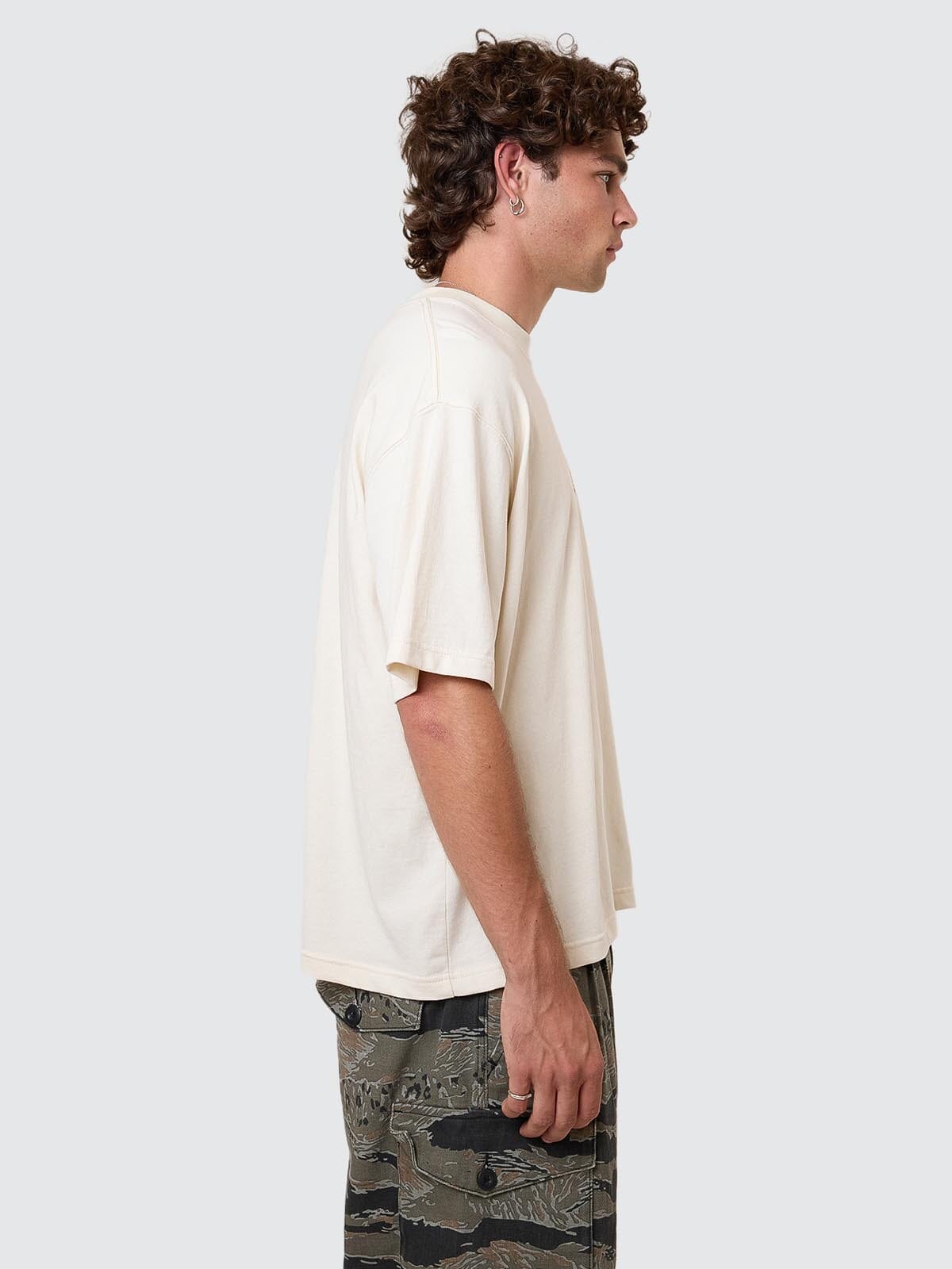 Cheap Thrills Embro Box Fit Oversize Cropped Tee - Unbleached