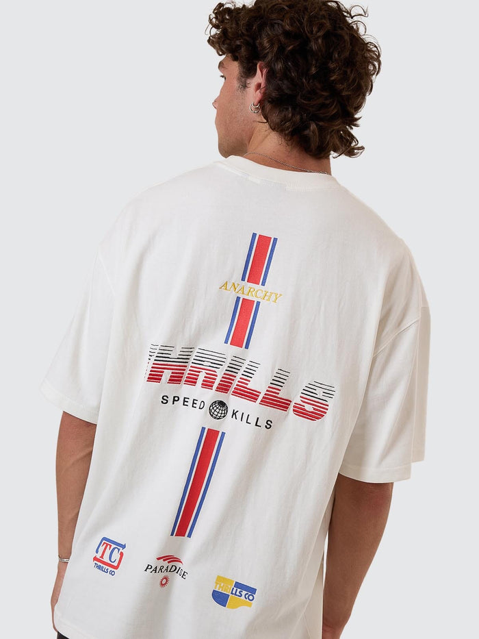 Anarchy In Paradise Box Fit Oversize Tee - Dirty White XS