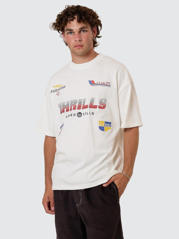 Anarchy In Paradise Box Fit Oversize Tee - Dirty White XS