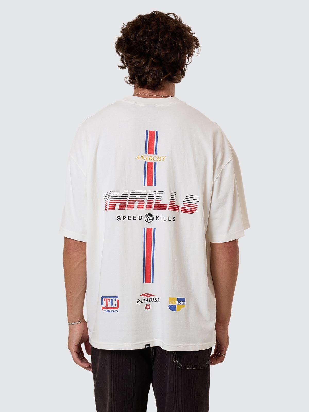 Anarchy In Paradise Box Fit Oversize Tee - Dirty White XS