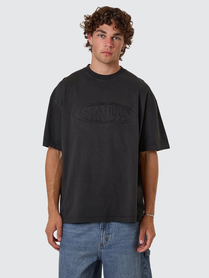Shadowless Embro Oversize Box Fit Tee - Pirate Black XS
