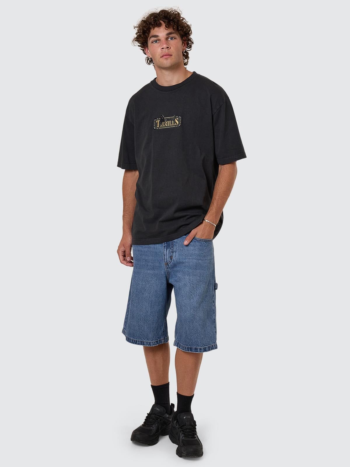 Pit Stop Oversize Fit Tee - Pirate Black XS