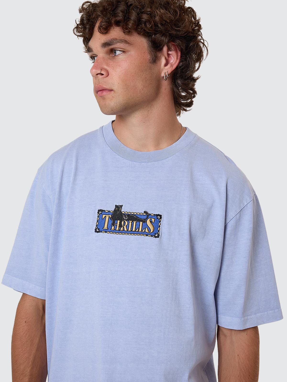 Pit Stop Oversize Fit Tee - Cornflower Blue XS