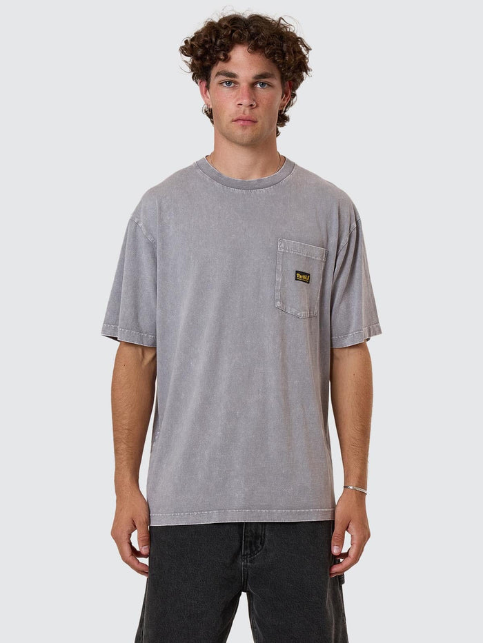 Thrills Union Oversize Pocket Tee - Marble Grey XS