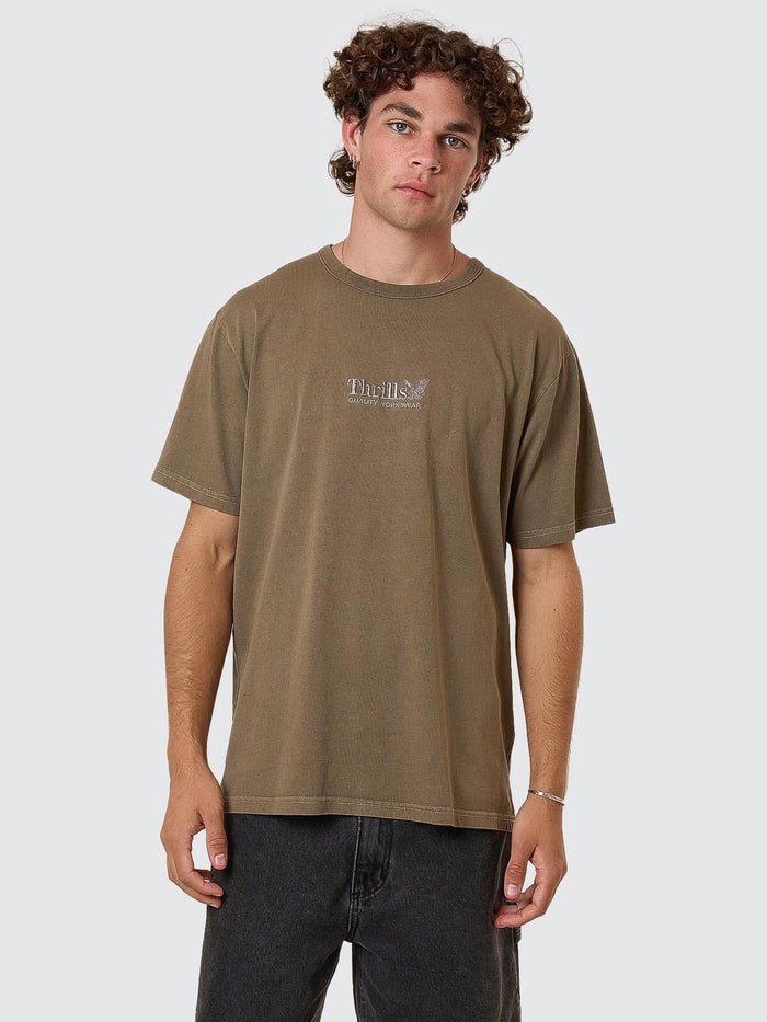 Thrills Workwear Embro Merch Fit Tee - Desert