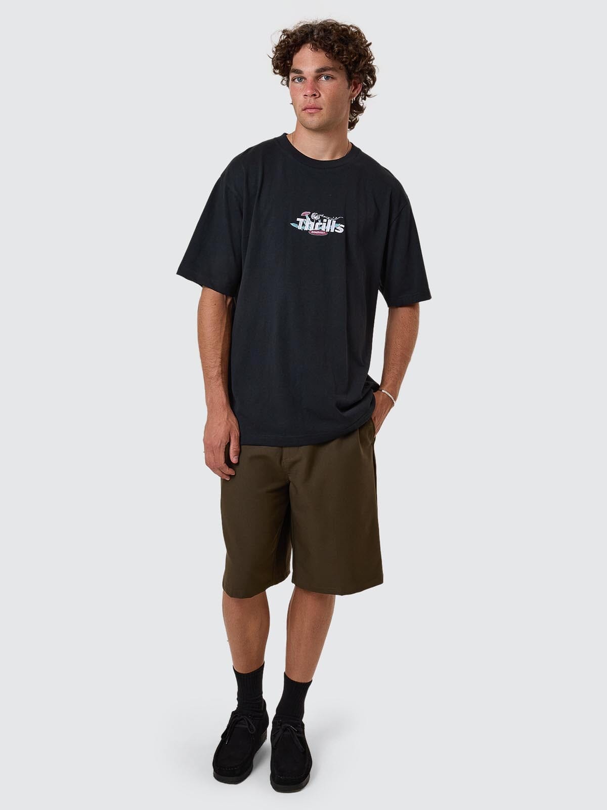 Make A Wish Oversize Fit Tee - Faded Black XS