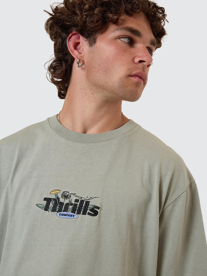 Make A Wish Oversize Fit Tee - Dirty Sage XS