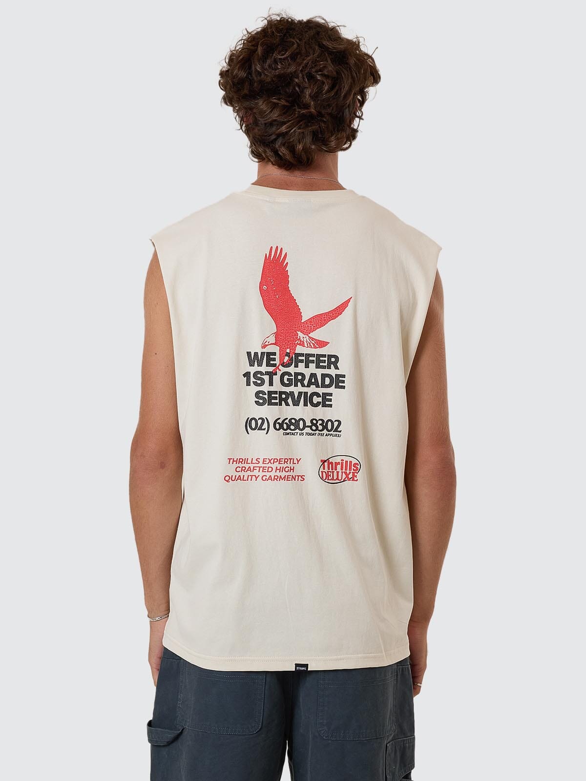 1st Grade Service Merch Fit Muscle Tee - Heritage White XS