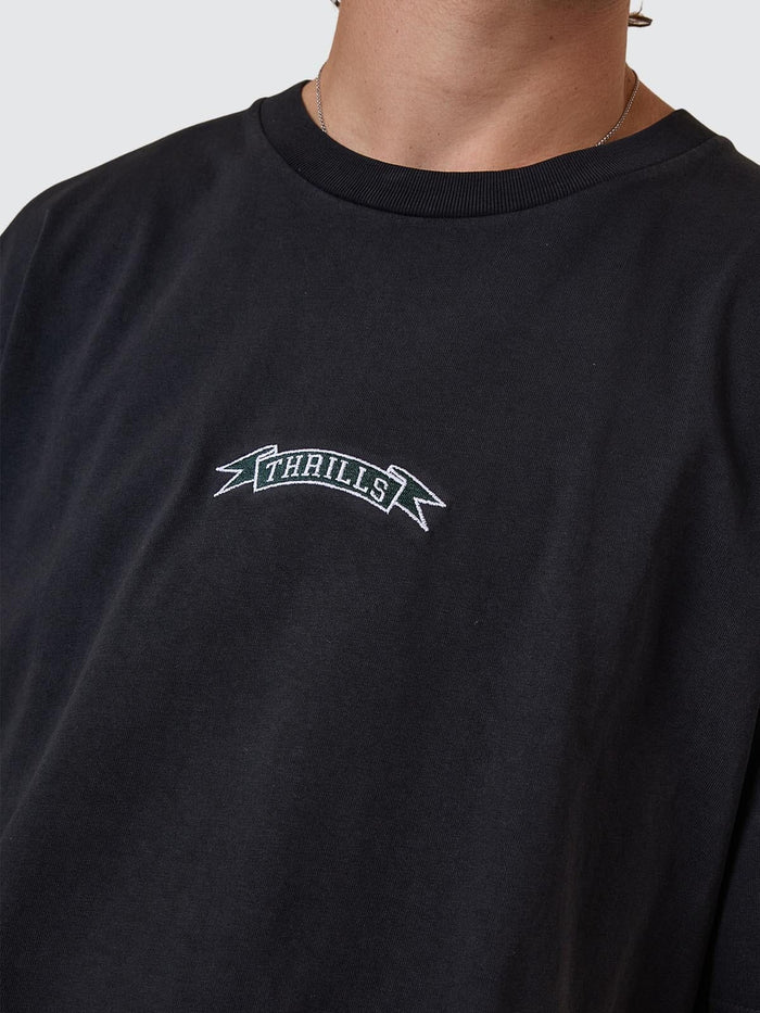 Pennant Embro Oversize Fit Tee - Twilight Black XS