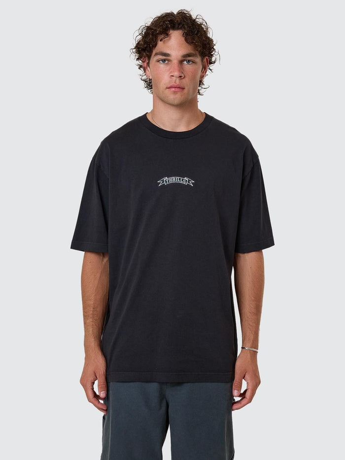 Pennant Embro Oversize Fit Tee - Twilight Black XS