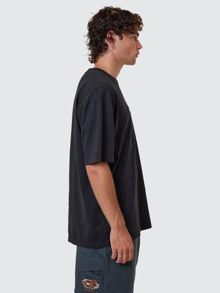 Pennant Embro Oversize Fit Tee - Twilight Black XS
