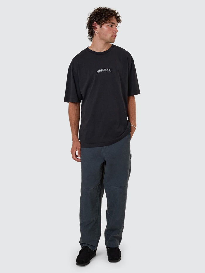 Pennant Embro Oversize Fit Tee - Twilight Black XS