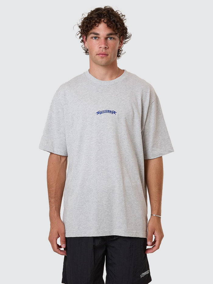 Pennant Embro Oversize Fit Tee - Snow Marle XS