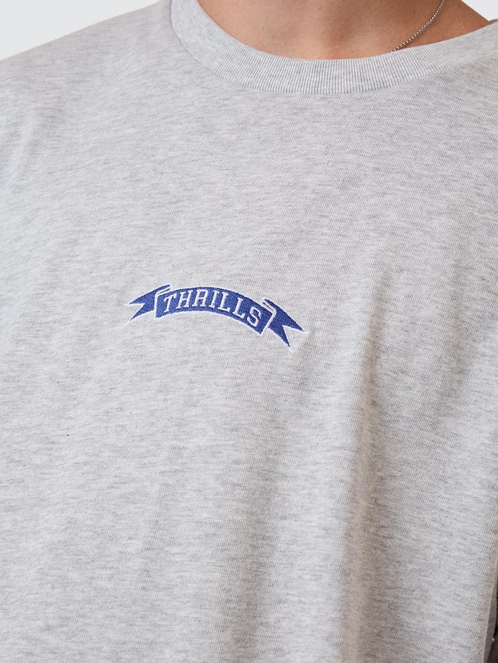 Pennant Embro Oversize Fit Tee - Snow Marle XS